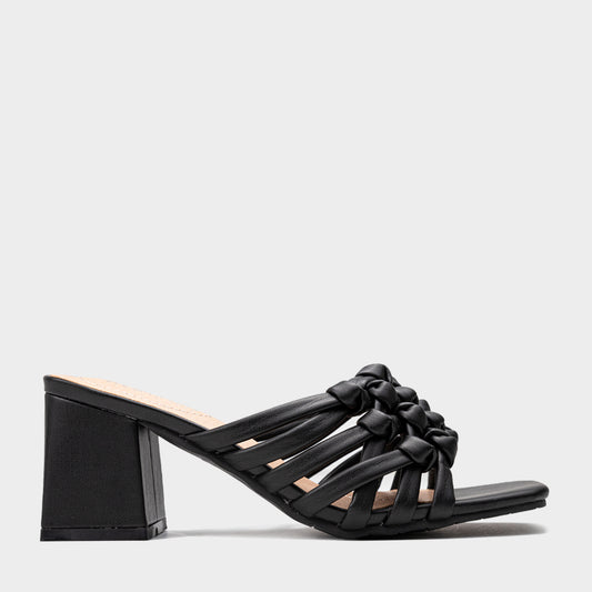 Helena Knot Heel Sandalia Mule De Tacîn Para Mujer