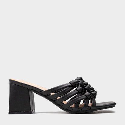 Helena Knot Heel Sandalia Mule De Tacîn Para Mujer